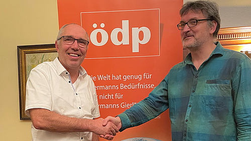 Lorenz Heilmeier und Heiko Helmbrecht (beide ÖDP)