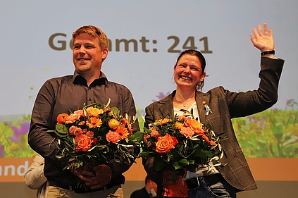Tobias Ruff (ÖDP) und Agnes Becker (ÖDP)